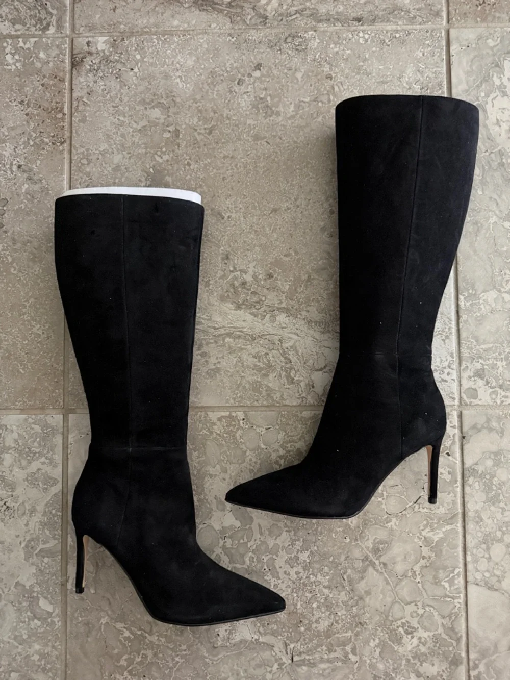 Nine West Cook Knee-High Pointed-Toe Stiletto Boots in Black, Size 5, NEW $249